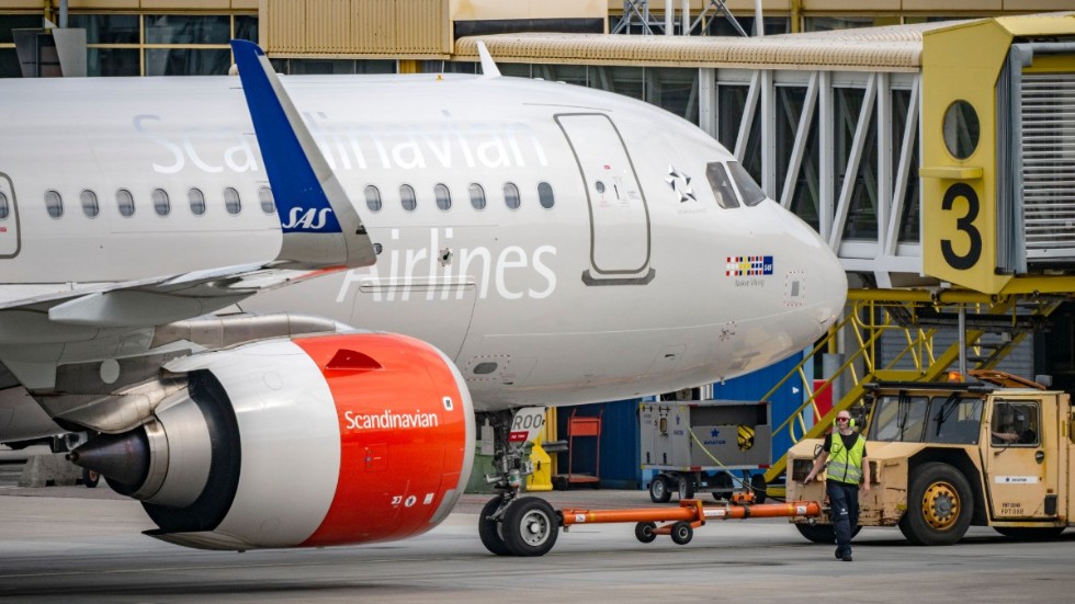 Ett SAS-plan redo för start från Malmö Airport.