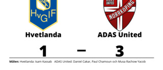 ADAS United tog hem segern mot Hvetlanda på bortaplan