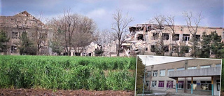 Skolan i Gammalsvenskby sönderbombad i flygattack
