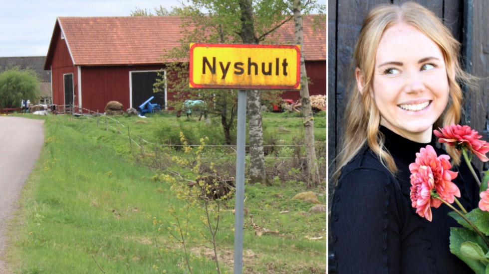 Lovisa Styrbjörn som håller på att skapa en handelsträdgård i Nyshult utanför Vimmerby. "Jag hoppas att butiken och ena orangeriet är klart till sommaren", berättar hon. 