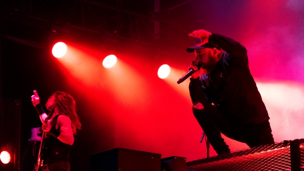 In Flames med sångaren Anders Fridén spelar på Sweden Rock Festival. Bandet planerar två stora spelningar i vinter. Arkivbild.