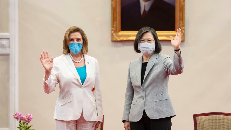 Nancy Pelosi tillsammans med Taiwans president Tsai Ing-Wen.