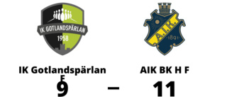 IK Gotlandspärlan F föll mot AIK BK H F med 9-11