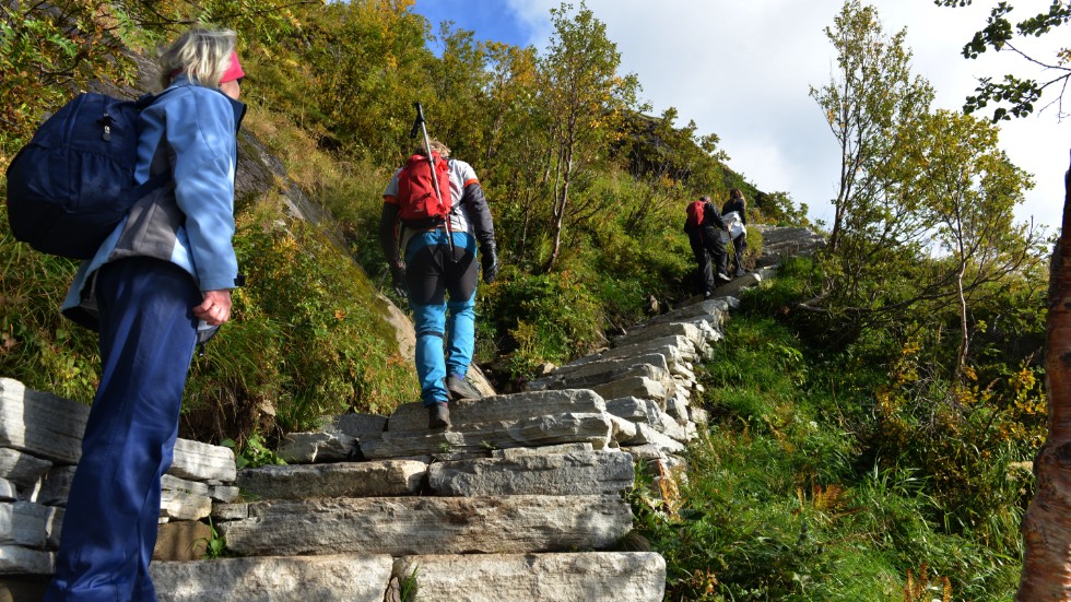 Den 1500 steg långa trappan har lagts av himalesiska sherpas och tog krönikören upp till en lovsjungen utsikt.