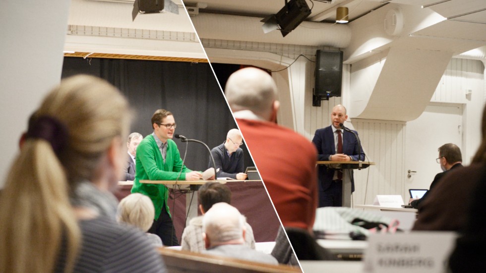 Replikskifte mellan Gustav Edman (MP) och kommunalrådet Johan Rocklind (S) under måndagens kommunfullmäktige.
