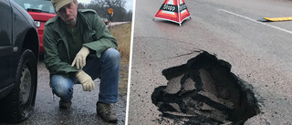 Meterstort slukhål skadade flera bilar