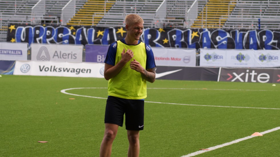 André Österholm under sin första träning med Sirius.