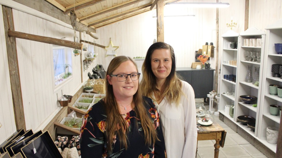 Therese Seidegren och Evelina hall öppnar designbutik på landet i Ullevi utanför Skänninge.