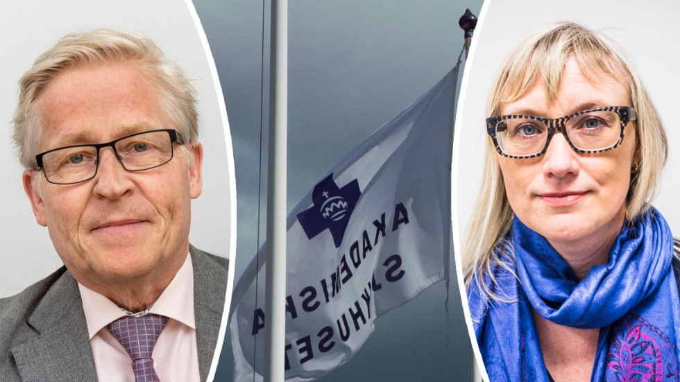 Ekonomidirektör Bpo Strömquist och regionrådet Malin Sjöberg Högrell (L) säger båda att Akademiska sjukhusets ekonomistyrning måste förbättras.