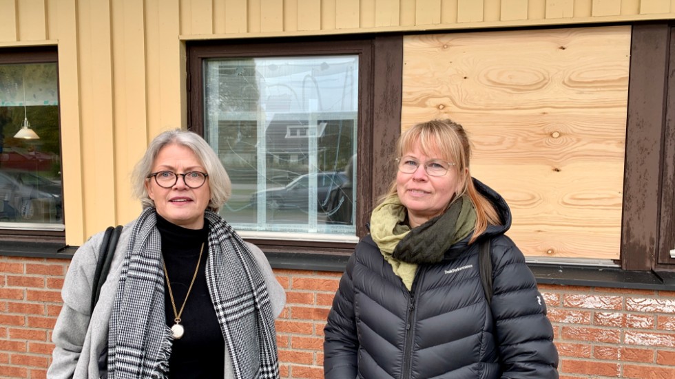 Skolchef Elice Ökvist och Ingela Holmberg besökte Kullenskolan på måndagen.