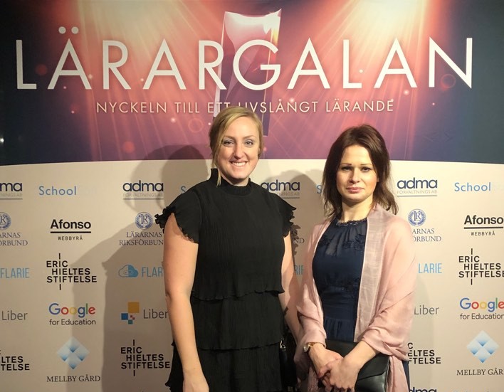 Sandra Östman och Anna Fordell från Mariefreds skola.