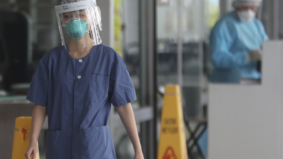 Vårdpersonal på ett sjukhus i Hongkong. Arkivbild.