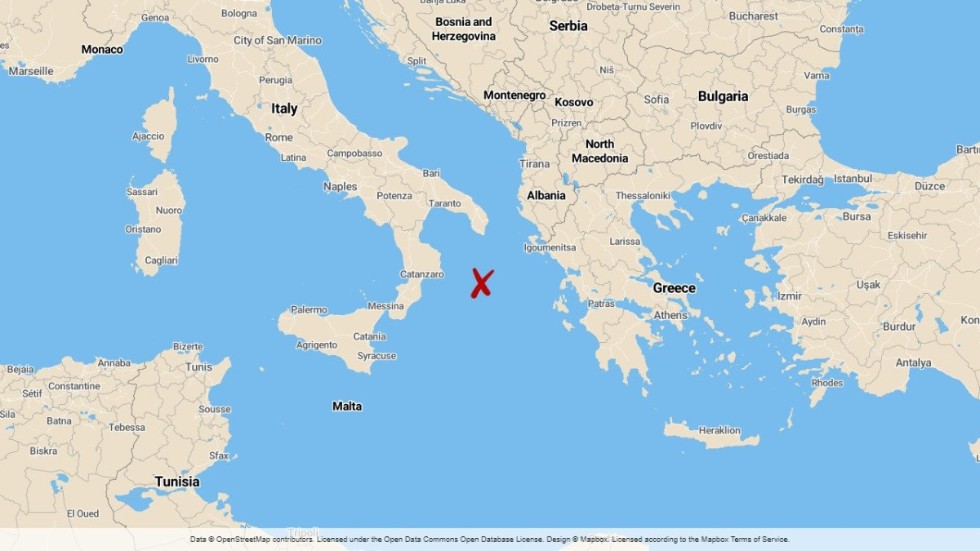 Helikopterolyckan inträffade i onsdags i havsområdet Joniska havet mellan Grekland och Italien.