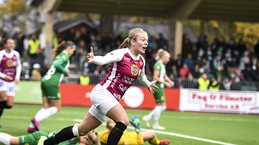 Beata Olsson avgjorde mot Hammarby när Uppsala gick upp i Allsvenskan.