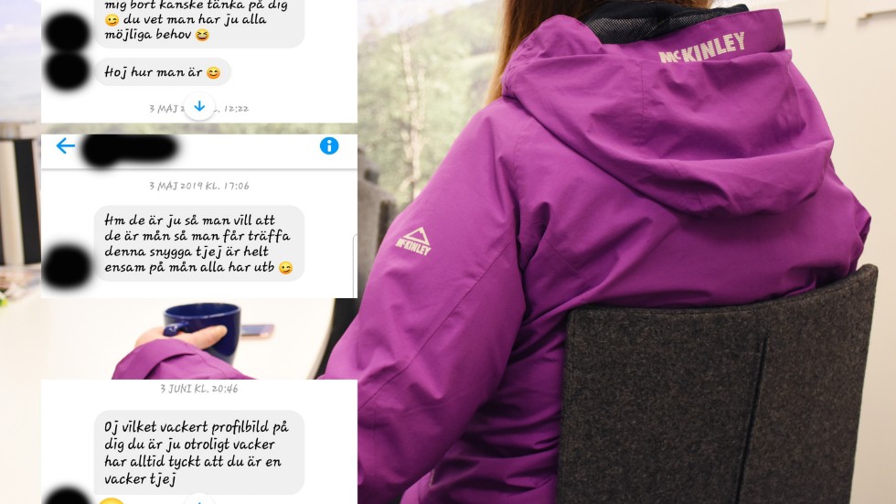 Norrbottens Media har träffar kvinnan som vill vara anonym och fått ta del av meddelandena som den manlige chefen skickat till henne. Bilden är ett montage. 