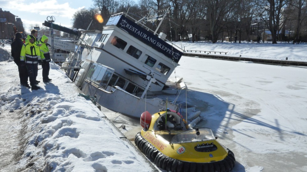 Vintern 2018 var skeppet fast i isen. 