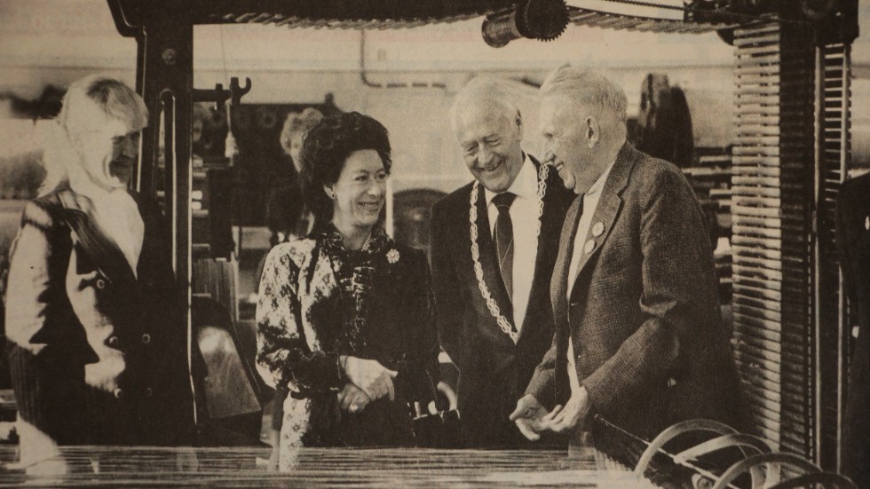 Prinsessan Margaret från det brittiska kungahuset blixtbesökte Norrköping i samband med den brittiska veckan 1985.