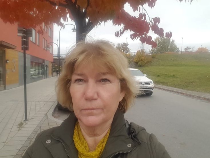 Ylva Holmberg från hemtjänsten i Valsta. Hon är en av dem som protesterar i oktober och november. 