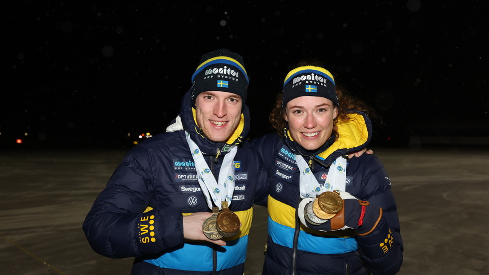 VM-hjältarna Sebastian Samuelsson och Hanna Öberg kommer till Stockholm i februari. Arkivbild.