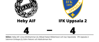 Heby AIF fixade kryss hemma mot IFK Uppsala 2