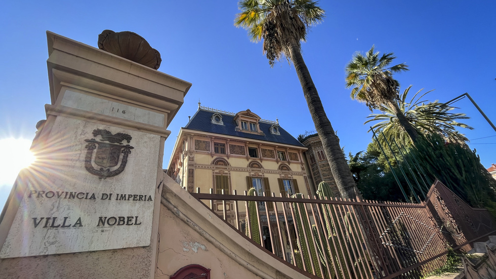 Här i Villa Nobel i San Remo levde Alfred Nobel tidvis för det milda klimatets skull. Han avled i sitt hus på italienska rivieran 1896. Arkivbild.