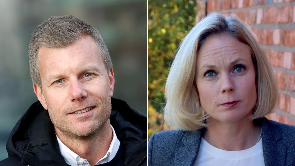 Fredrik Elf, vd KFast och Lisa Hjelm, näringspolitisk chef Fastighetsägarna MittNord.