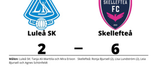 Mål av Tanja Ali-Marttila och Mira Erixon räckte inte för Luleå SK