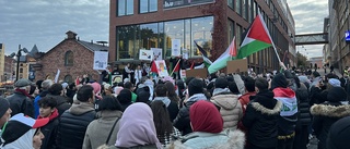 Hundratals samlades för att manifestera för Palestina