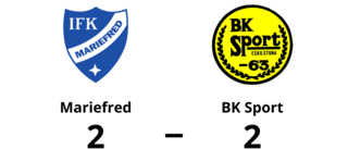 Oavgjort toppmöte mellan Mariefred och BK Sport