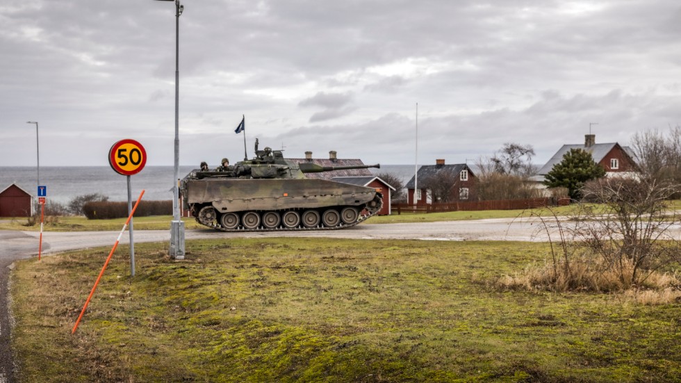 Försvarsmakten har stärkt närvaron på Gotland. Bild från i söndags.