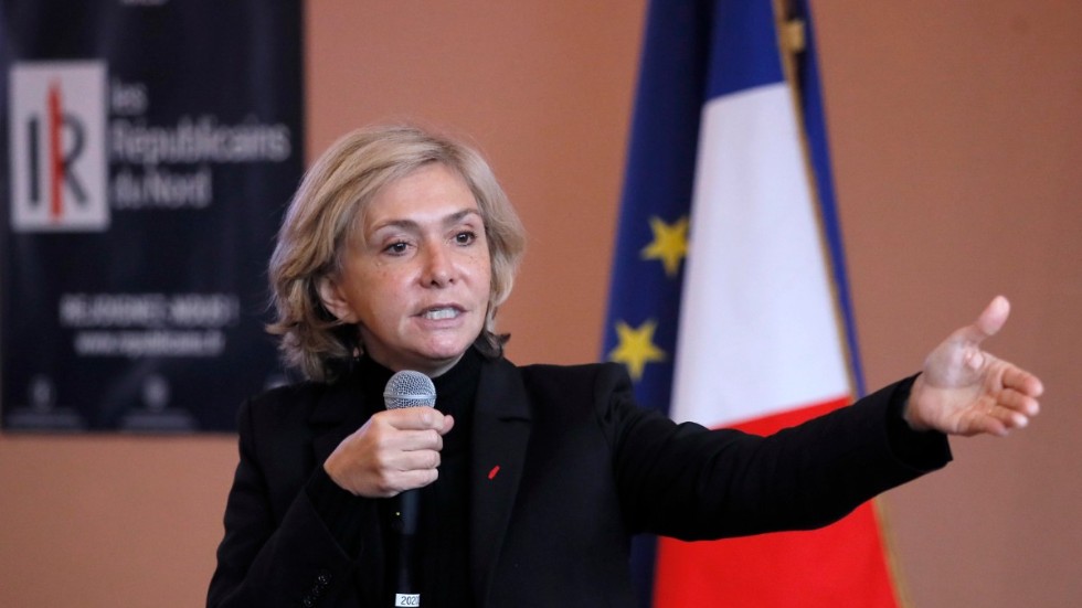 Valérie Pécresse höll sitt första stora kampanjtal som presidentkandidat på lördagen. Här talar hon vid ett möte i La Madeleine på fredagen.