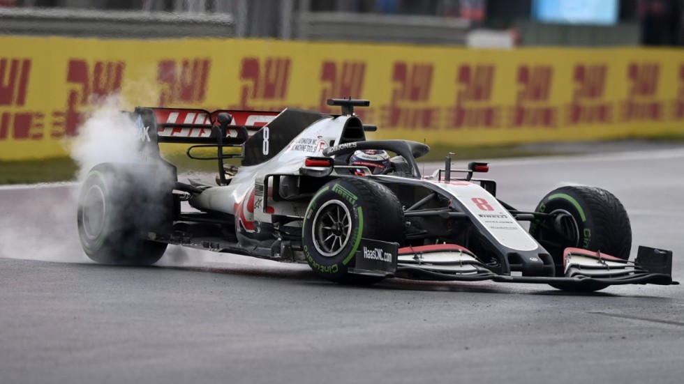 Haas-föraren Romain Grosjean kraschade otäckt i starten av Bahrains GP. Arkivbild.
