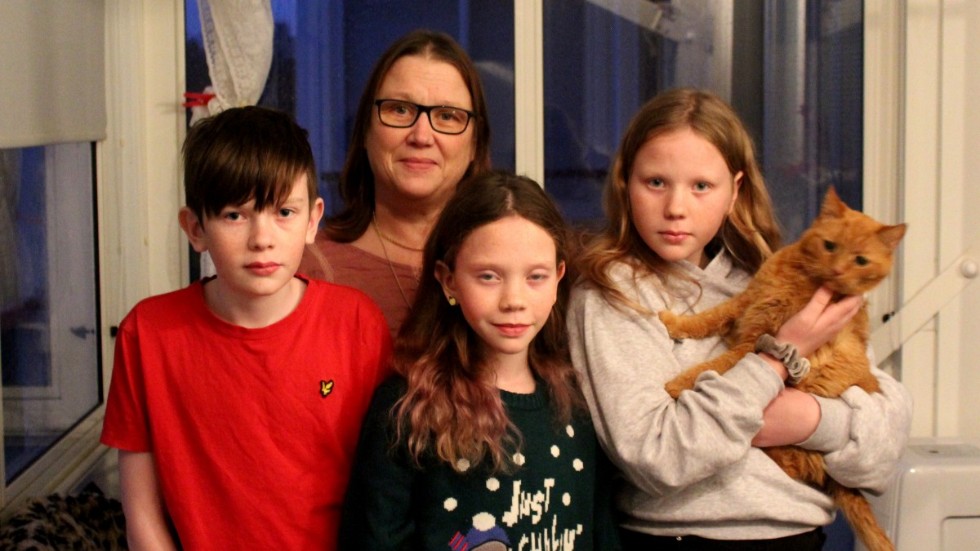 Att bli mamma igen, i 40-årsåldern var inga problem. Eva-Lena Zettergren var nog mer närvarande för barnen i andra "kullen", tror hon. Från vänster: Arvid, Eva-Lena, Astrid och Anna.