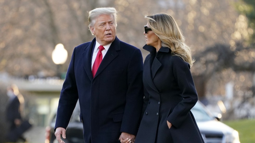 President Donald Trump med sin fru Melania Trump på en bild tagen den 23 december.