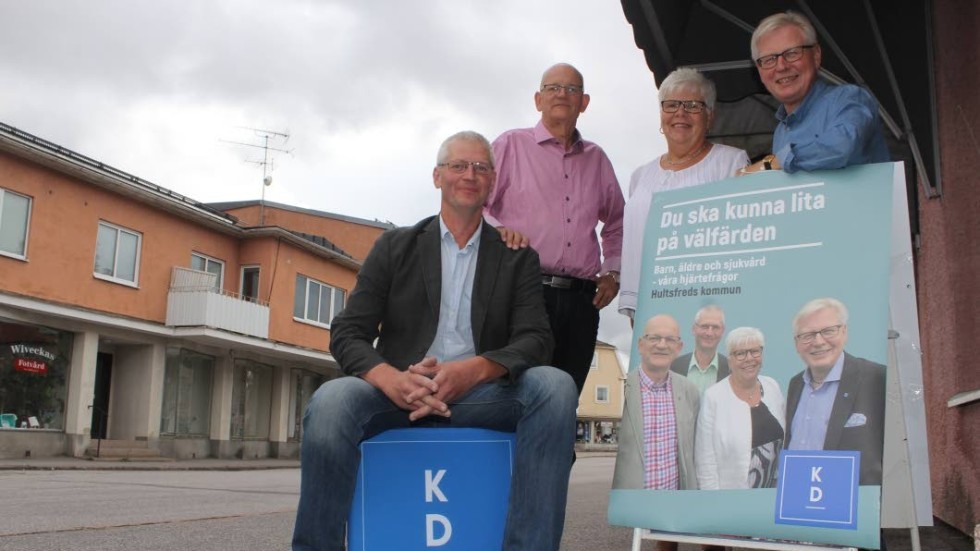 KD, med toppnamnen Lennart Davidsson, Åke Nilsson, Monica Bergh och Anders Andersson, går till val lokalt som ett barn- och pensionärsparti.