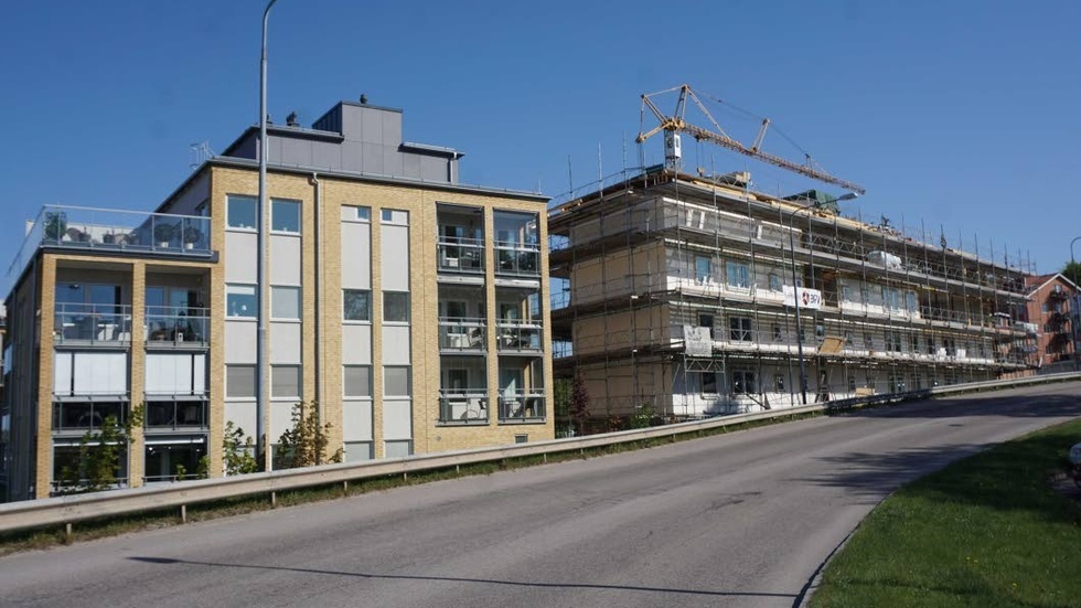 Vid hamnplanen i Västervik fortsätter Riksbyggen att bygga nya bostäder.
