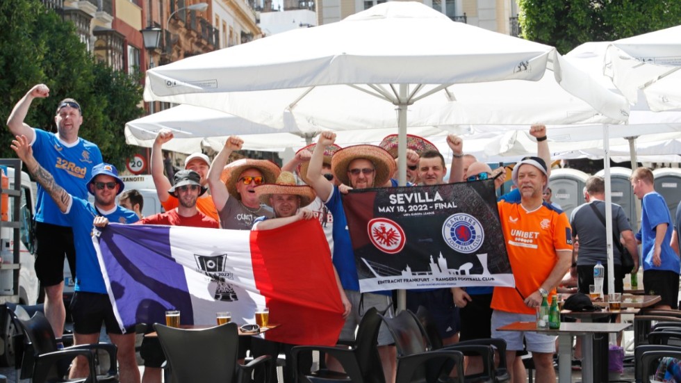 Rangersfans på plats i Sevilla inför onsdagens Europa League-final mot Eintracht Frankfurt.