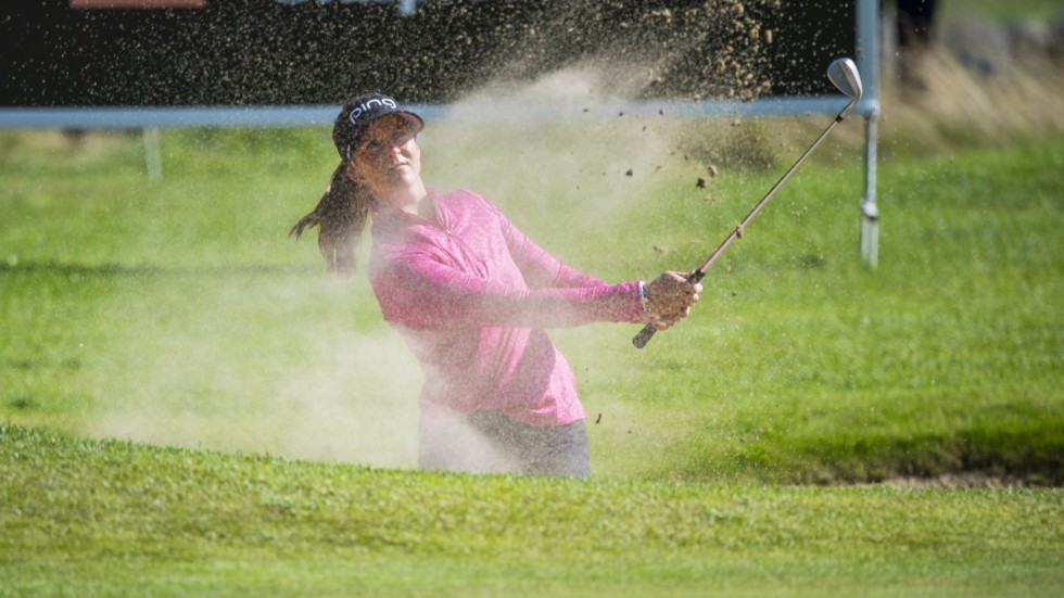 Linn Grant under sista dagen av Europatourtävlingen Creekhouse Ladies Open på Kristianstads Golfklubb i Åhus.