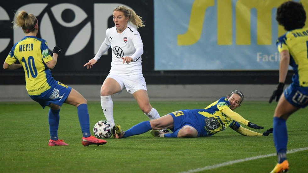 Mimmi Larsson gjorde Rosengårds 2–0-mål i Österrike.