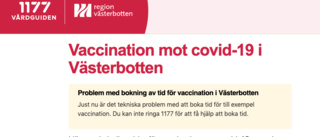 Fortsatta problem med vaccinbokning i Västerbotten