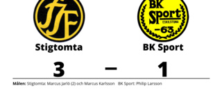 Philip Larsson enda målskytt när BK Sport föll