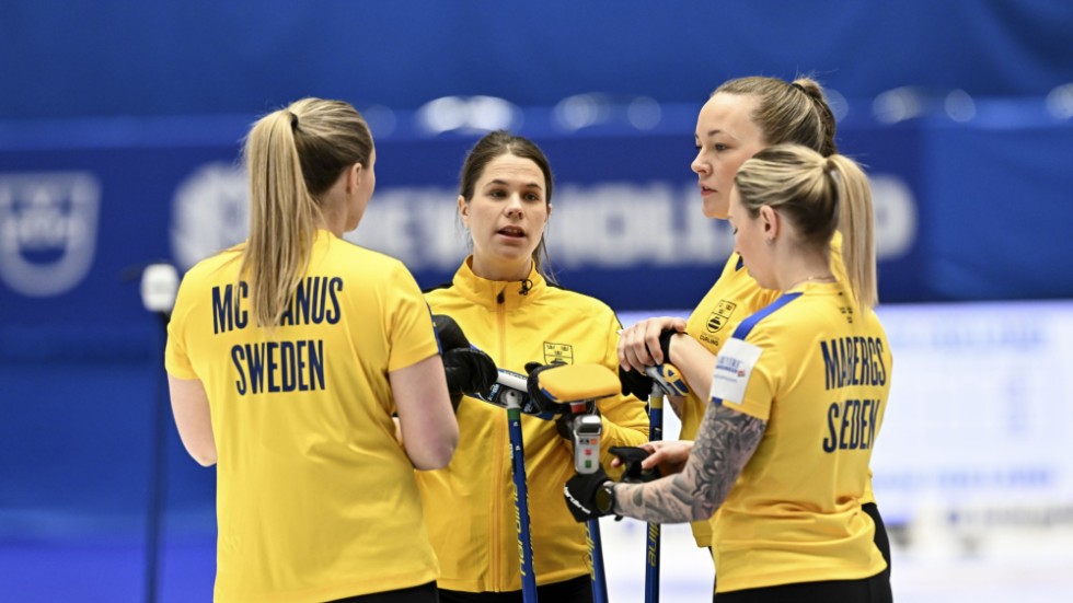 Sara McManus, Anna Hasselborg, Agnes Knochenhauer och Sofia Mabergs under VM i Sandviken.