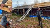 Kjell håller liv i gamla tekniken – ladugårdens nya sticktak tog honom tre år • Otäck olycka för ett par veckor sedan
