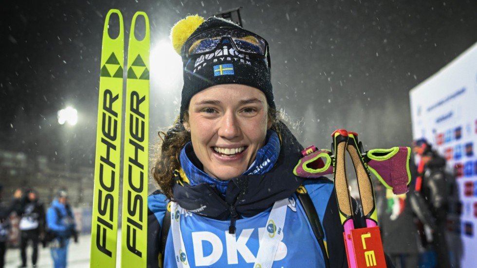 Hanna Öberg efter segern.