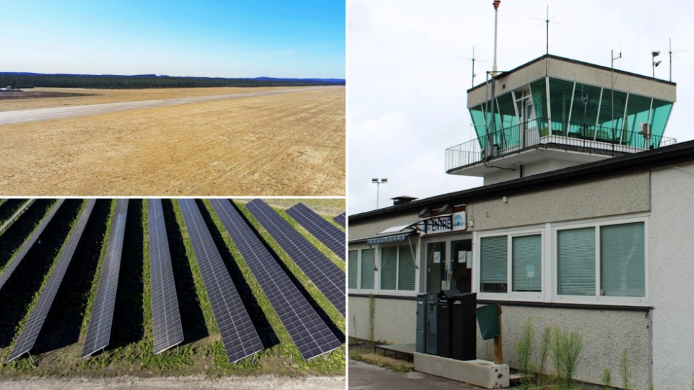Två stora solcellsparker ska byggas vid Hultsfreds flygplats.