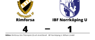 Segerraden förlängd för Rimforsa - besegrade IBF Norrköping U
