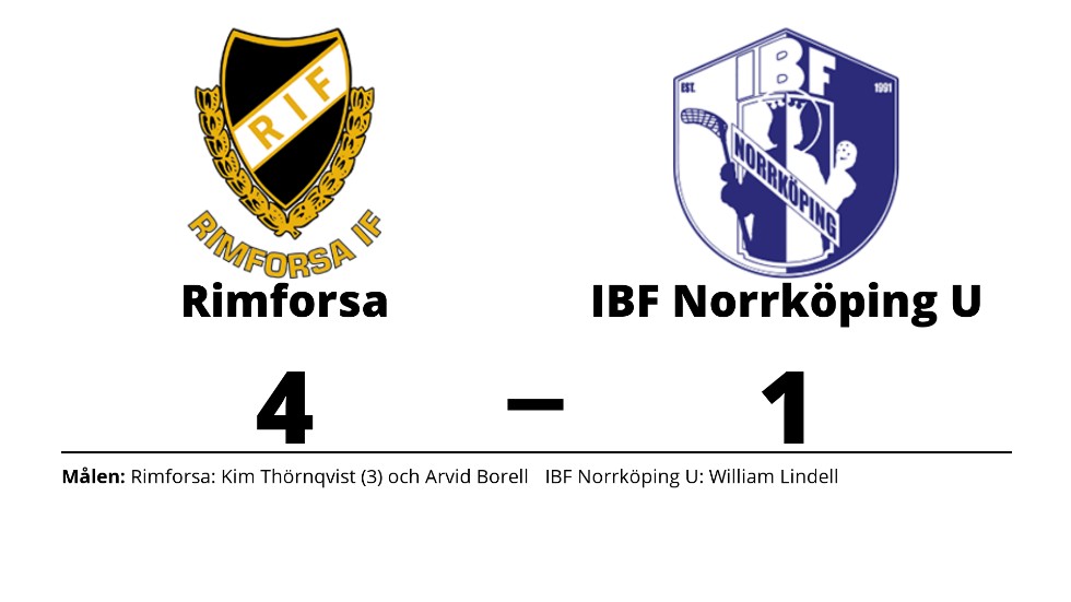Rimforsa IF vann mot IBF Norrköping U-lag