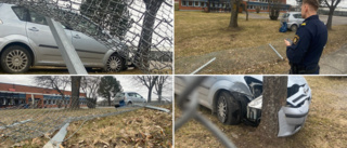 Övningskörningen spårade – forcerade staket och krockade med träd