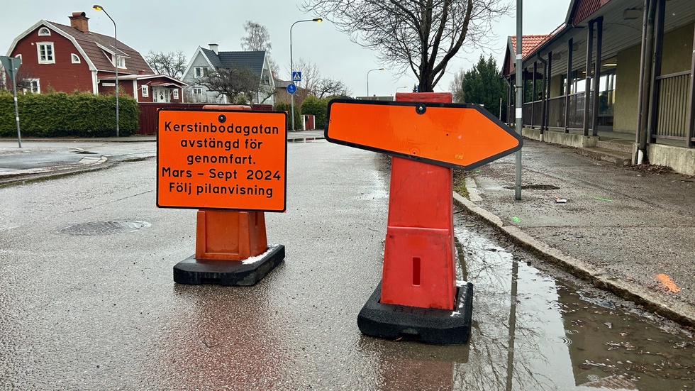 Kerstinbodagatan i Katrineholm är avstängd för genomfart.