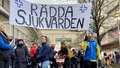Vårdförbundet i Uppsala demonstrerar